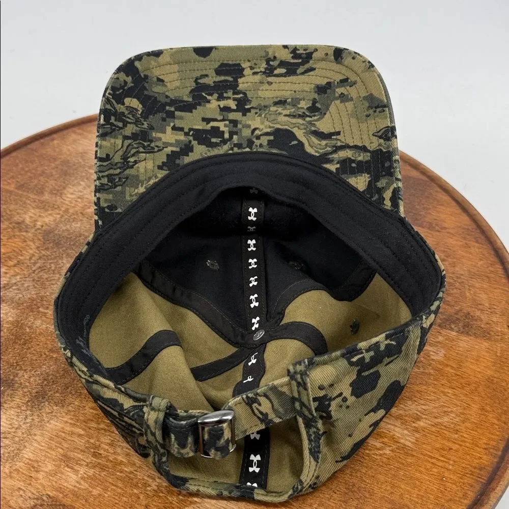 Under Armour Hat Freedom Green Black Camouflage Baseball Cap Free Fit Adjustable